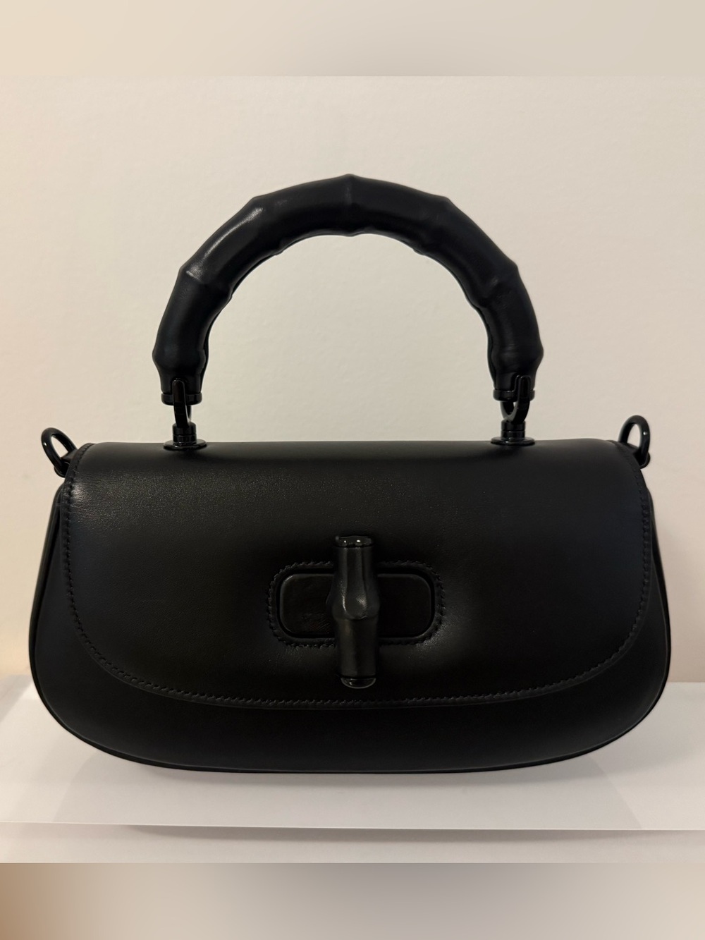 Gucci Bamboo 1947 Diva Small Black Top Handle & Crossbody Bag | New - Picture 5 of 12